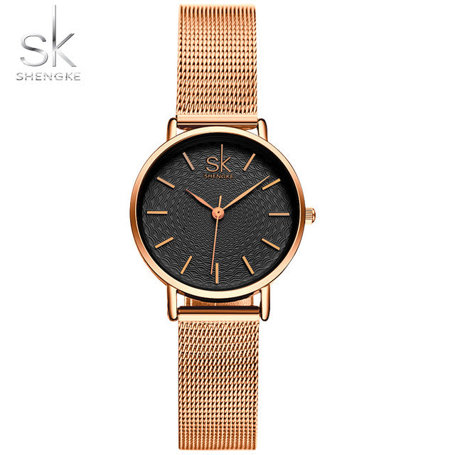 SK Super Slim Sliver Mesh Watches Women